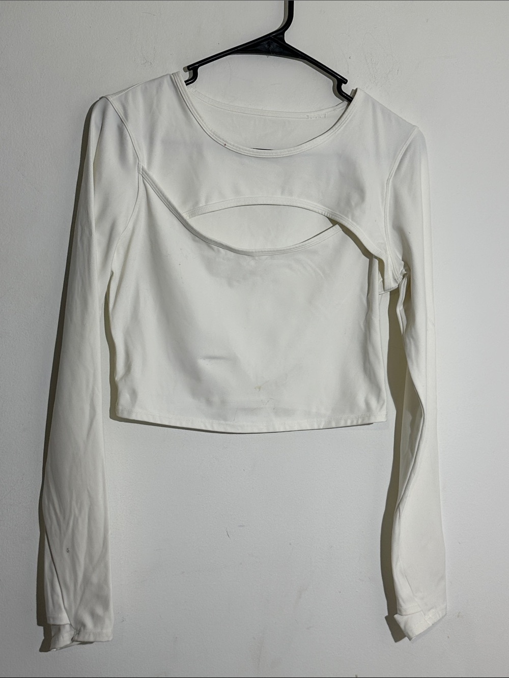 Target White Long-Sleeve Cutout Crop Top